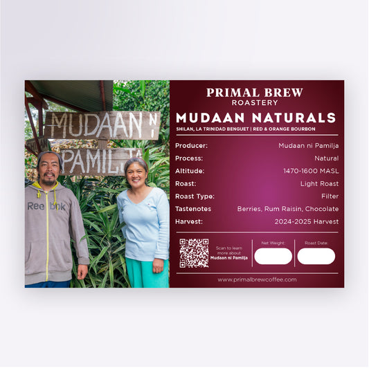 Mudaan Naturals | Roasted Coffee Single Origin Specialty Arabica | Primal Brew