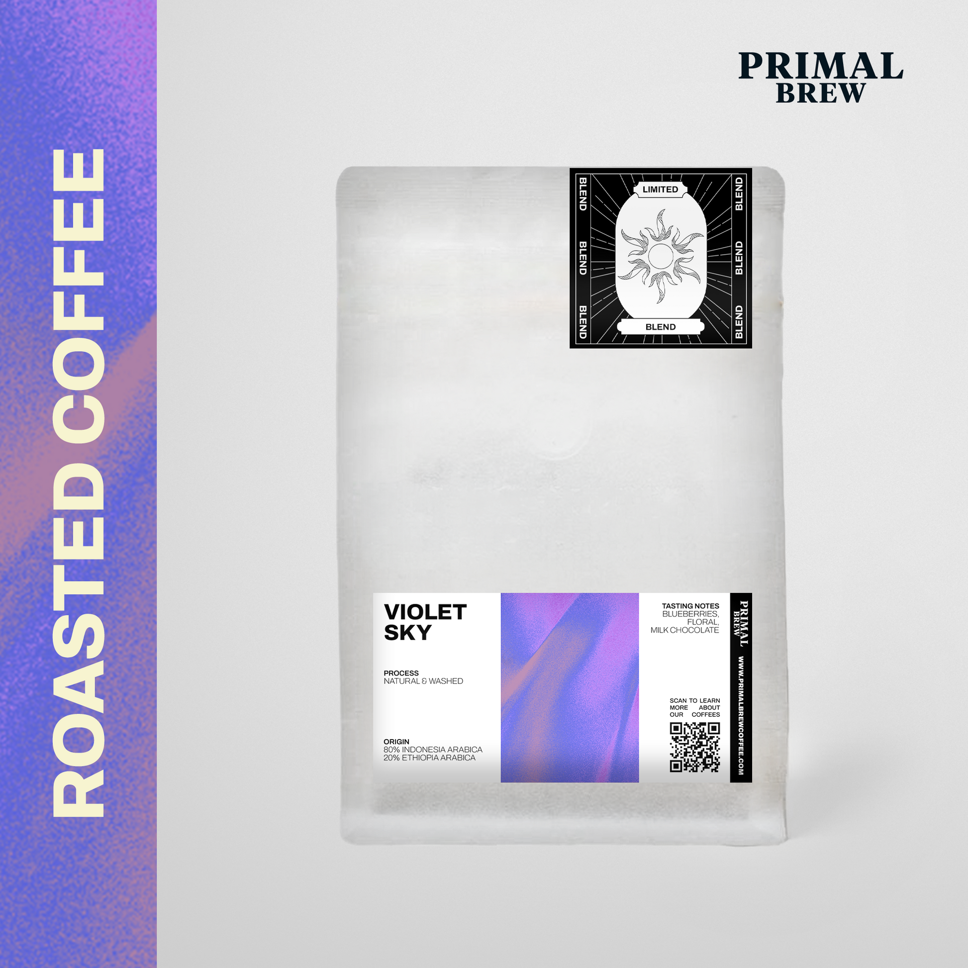 Violet Sky roasted coffee bean blend