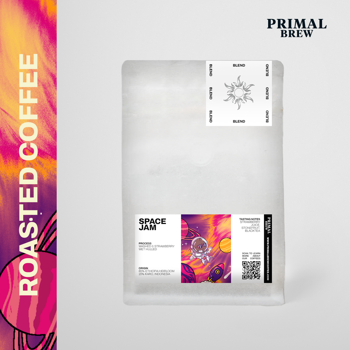 Space Jam roasted coffee bag mockup