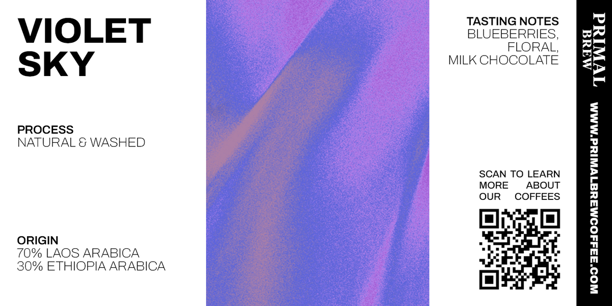 Violet Sky | Roasted Coffee | Blend — Roasted coffee bag artwork