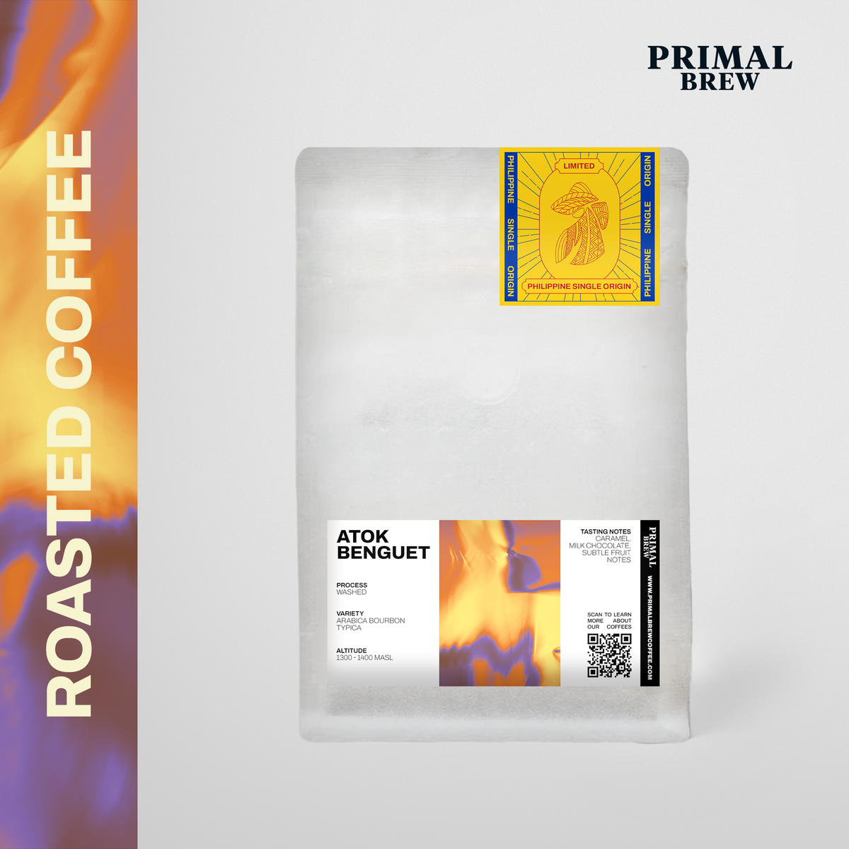 Atok Benguet roasted coffee bag hero mockup