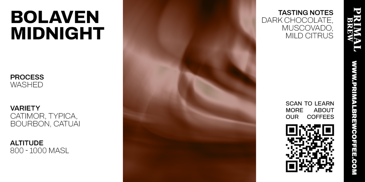 Bolaven Midnight roasted coffee artwork