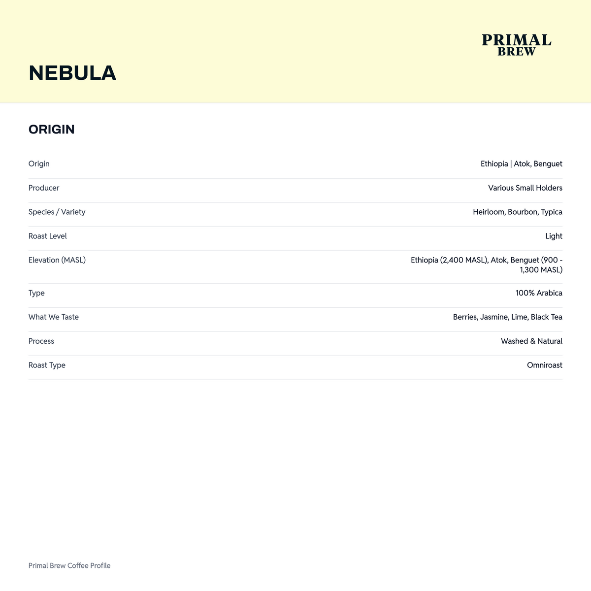 Nebula | Roasted Coffee | Blend — Origin