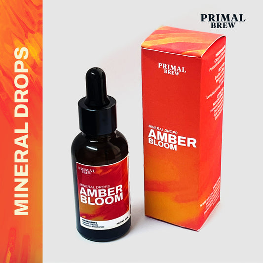 Amber Bloom mineral drops mockup