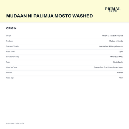 Mudaan ni Pamilja Mosto Washed coffee origin, Shilan, La Trinidad, Benguet
