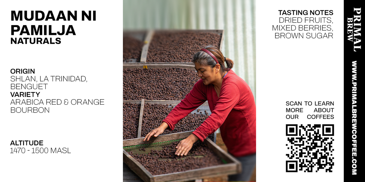 Mudaan ni Pamilja Naturals roasted coffee label, Shilan, La Trinidad, Benguet