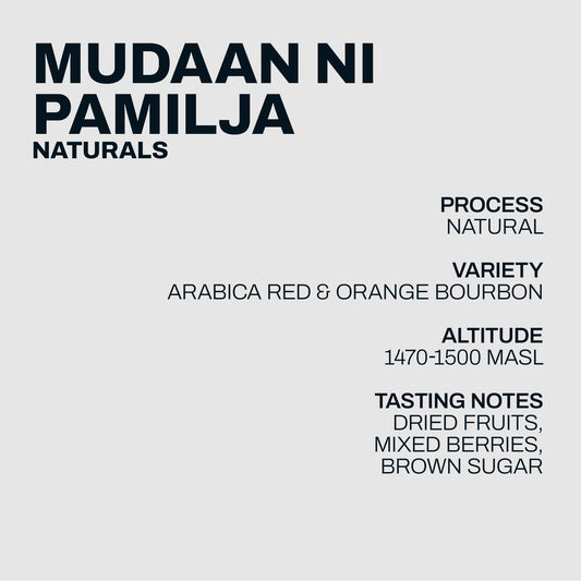 Mudaan ni Pamilja Naturals coffee information
