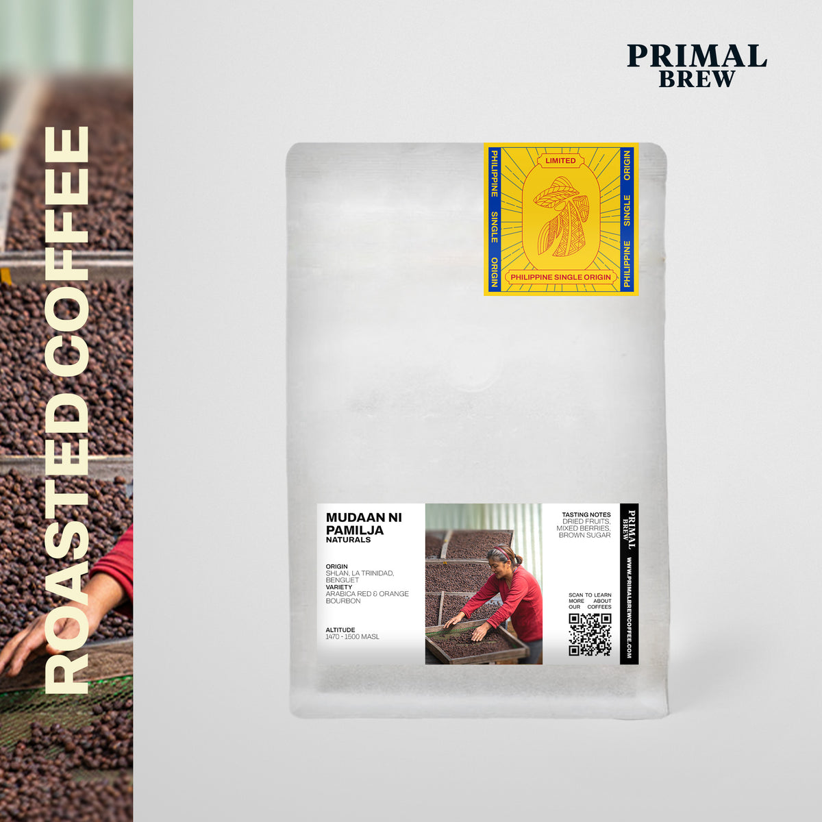 Mudaan ni Pamilja Naturals roasted coffee mockup, Shilan, La Trinidad, Benguet