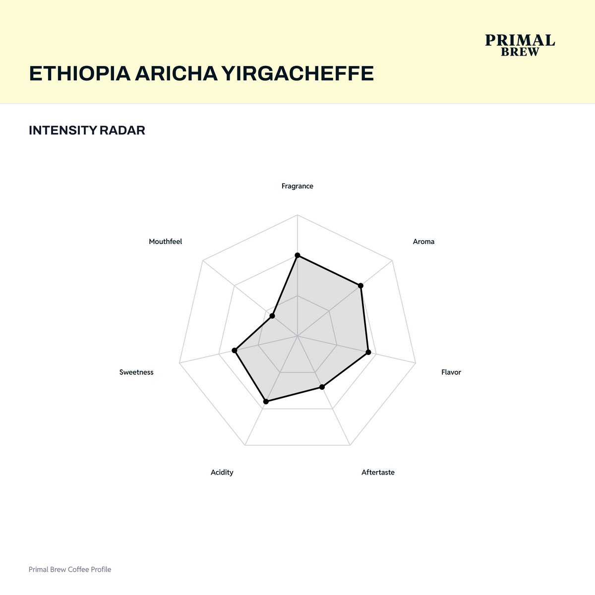 Ethiopia Aricha Yirgacheffe intensity radar artwork
