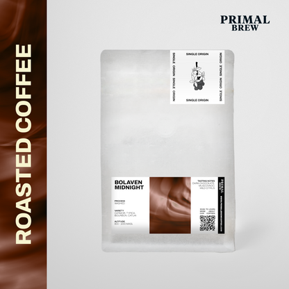 Bolaven Midnight roasted coffee bag hero mockup