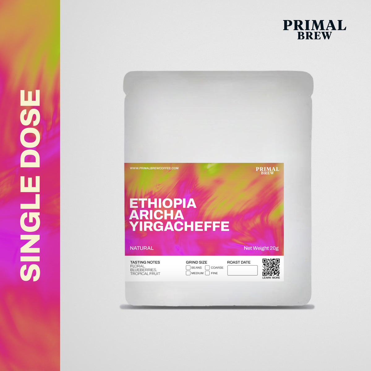 20g Ethiopia Aricha Yirgacheffe single-dose mockup