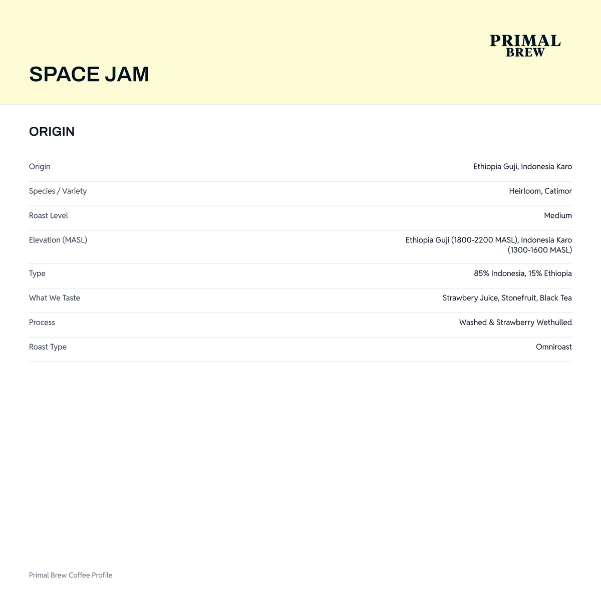 Space Jam origin profile page