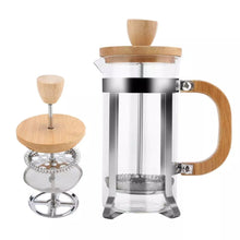Load image into Gallery viewer, 600ML Bamboo French Press Coffee Maker
